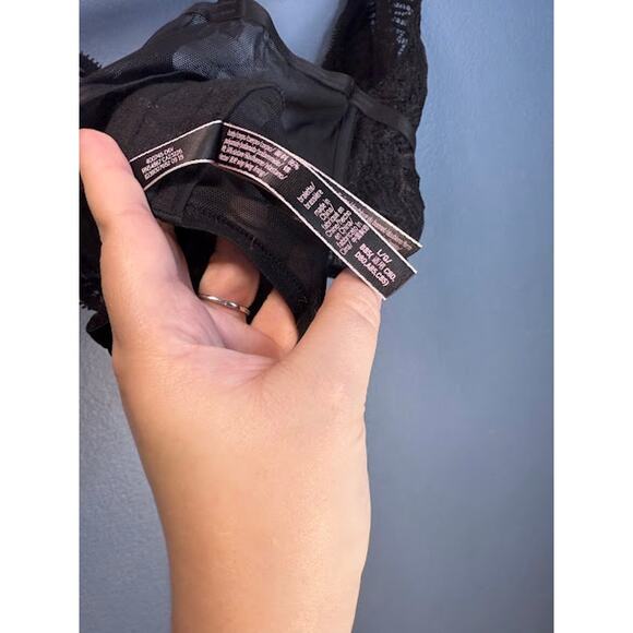 Victoria's Secret Bralette Women's Size Large Sheer Boning Sexy Goth Whimsygoth - Picture 6 of 7